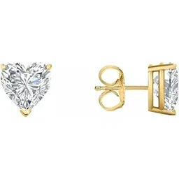 patel gems jewls 1.25 Ct Heart Cut Moissanite Diamond Stud Earrings Solid14K Yellow Gold Push back Earrings For Women's-picture-32