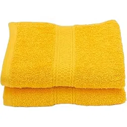 Patpug 100% Indian Ultra Soft Cotton 2 Piece Hand Towel Set, 500 GSM for Gym, Workout, Yoga, Wash Basin (Sunrise Yellow)-picture-10
