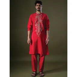 PATR Men Embroidered Kurta with Trousers &-picture-24