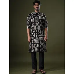 PATR Men Embroidered Kurta with Trousers &-picture-25