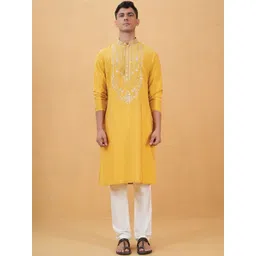 PATR Men Embroidered Kurta with Trousers &-picture-35