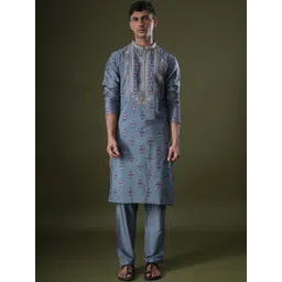 PATR Men Embroidered Kurta with Trousers &-picture-38