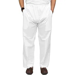patwa & co. Men's White Cotton Saada Pyjama with Pockets (According to Length/Height) - Loose fit Cotton Pajama for Men…-picture-16
