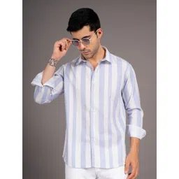 PAUL STREET Men Standard Slim Fit Striped Cotton Casual Shirt-picture-12