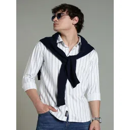 PAUL STREET Striped Standard Slim Fit Cotton Casual Shirt-picture-14