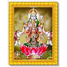 Pavan Photo Laminations Lord Vishnu Dev Lakshmi Devi Laxmi Narayan Ji Wall Painting Framed Home Decor (Wood,Matte,Gold,Small Size,6 x 8 Inch) R586S-picture-30