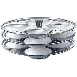 PAVILONN Stainless Steel Non-Stick 3-Tier Idli Plates | Idli Maker & Stackable Idli Stand for Pressure Cooker | Soft Idli Steaming Plates for South Indian Idli & Dhokla-picture-17