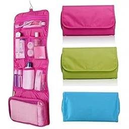 pavityaksh Toiletry Bag - Organize Your Toiletries/Cosmetics Into 5 Pocket Foldable Polyester Wall Hanging Storage Bag Closet Organizer Pouch with Hangers Holder - Bathroom Organizers (Multi Color)-picture-12