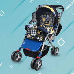 pawkykids PRAM FOR KIDS STROLLER FOR KIDS BABY PRAM BABY Twin Strollers & Prams BLU-3008 Twin Strollers & Prams-picture-16