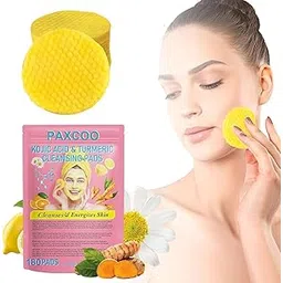 PAXCOO 180 Pcs Turmeric Cleansing Pads for Face, Infused Cotton Exfoliating Pad, Unclog Pores, Reduce Dark Spots, Balance Skin Oil & Fade Acne Scars, Body Remove Excess Keratin Cleansing-picture-35