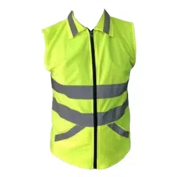 Payuh Classic Collar Full Zipper Closer PVC 50 mm (2 inch) Reflective Polyester Liril Fabric Safety Jacket Green Free Size (Pack of 10)-picture-4