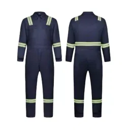 Payuh Full Zipper Closer Navy Blue Poly Cotton Coverall Bolier Suit Free Size (Pack of 10)-picture-2