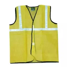 Payuh Regular V-Neck Hook & Loop Closer PVC 50 mm (2 inch) Reflective Polyester Net Safety Jacket Yellow Free Size (Pack of 10)-picture-9