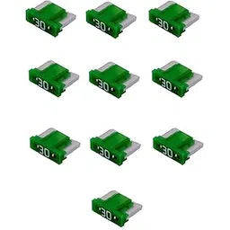 PBROS 10 Pieces 30 Amp Car & Bike Low Profile Micro Mini Blade Fuse Small Fuses (30 Amp)-image-2