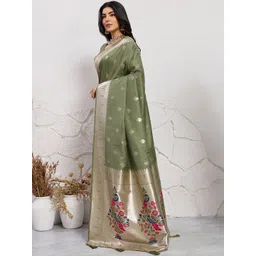 PBS PRINTS Ethnic Motifs Zari Art Silk Handloom Banarasi Saree-picture-10