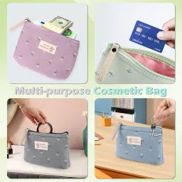 pbuspu 4 Pieces Small Cosmetic Bag, Purple, grey, green, blue, Small Cosmetic Bag image 4