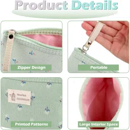 pbuspu 4 Pieces Small Cosmetic Bag, Purple, grey, green, blue, Small Cosmetic Bag image 2