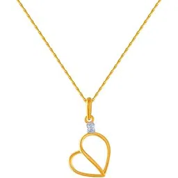 p.c. chandra jewellers 14k (585) Yellow Gold and American Diamond Pendant for Women-picture-33