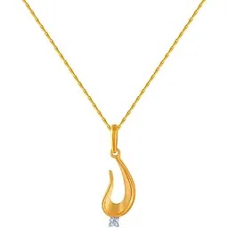 p.c. chandra jewellers 14k (585) Yellow Gold and American Diamond Pendant for Women-picture-36