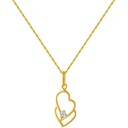 p.c. chandra jewellers 14k (585) Yellow Gold and American Diamond Pendant for Women-picture-37