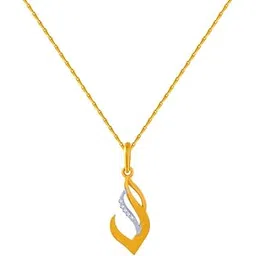 p.c. chandra jewellers 14k (585) Yellow Gold and American Diamond Pendant for Women-picture-40