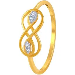 p.c. chandra jewellers 14k (585) Yellow Gold and American Diamond Ring for Women - 1.003 Grams-picture-24