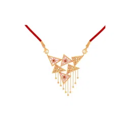 P.C. Chandra Jewellers 14k Yellow Gold Ball Drop Necklace with Multiple Triangle for Women & Girls-picture-43