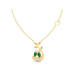 P.C. Chandra Jewellers 14k Yellow Gold Best Unique Splendor Sapling With Green Stone Necklace-picture-14