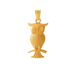 P.C. Chandra Jewellers 14k Yellow Gold Sitting Owl Designed Pendant for Women & Girls-picture-25
