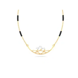 P.C. Chandra Jewellers 14k Yellow Gold Unique Sleek Wave Magalsutra Necklace-picture-36