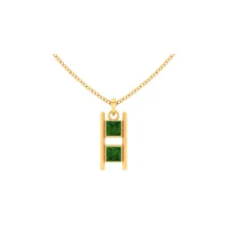 P.C. Chandra Jewellers 14k Yellow Gold Unique Two Blocks Of Green Stone Pendant-picture-39