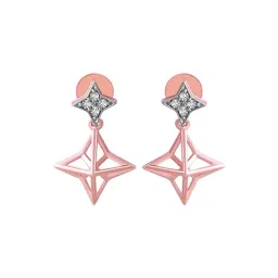 P.C. Chandra Jewellers 14KT (585) Rose Gold and Diamond Drop Earrings for Women-picture-10