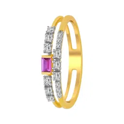P.C. Chandra Jewellers 14KT (585) Yellow Gold and Diamond Finger Ring for Women-picture-33