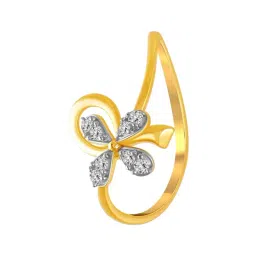 P.C. Chandra Jewellers 14KT (585) Yellow Gold and Diamond Finger Ring for Women-picture-30