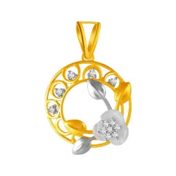 P.C. Chandra Jewellers 14KT (585) Yellow Gold and Diamond Pendant (Without Chain) for Women-picture-45