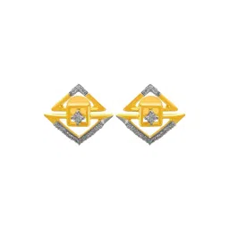 P.C. Chandra Jewellers 14KT (585) Yellow Gold and Diamond Stud Earrings for Women-picture-19