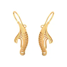 P.C. Chandra Jewellers 14KT Yellow Gold Earrings With Unique Bended Conical Shape-picture-22