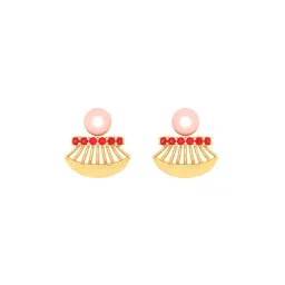 P.C. Chandra Jewellers 18k Gold Unique Red Stone Stud Earrings-picture-26