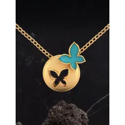 P.C. Chandra Jewellers 18KT Yellow Gold Spherical Pendant (Without Chain) With A Butterfly-picture-47