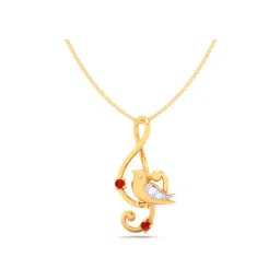 P.C. Chandra Jewellers 22k Yellow Gold Musical Note Bird Pendant-picture-19