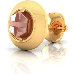 p.c. chandra jewellers 22KT (916) Yellow Gold Hexagonal With Cross Design Stud Earring For Men - 0.62 Grams (Single Piece)-picture-34