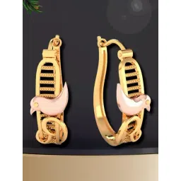 P.C. Chandra Jewellers 22KT Yellow Gold Elegant Earrings Featuring Bird Design image 1