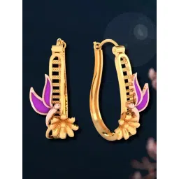 P.C. Chandra Jewellers 22KT Yellow Gold Exquisite Earrings Featuring Butterfly Siting on A-picture-40