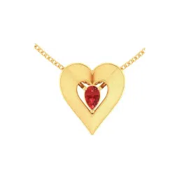 P.C. Chandra Jewellers 22KT Yellow Gold Heart Shaped Pendant (Without Chain) for Women & Girls-picture-11