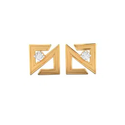 p.c. chandra jewellers BIS Hallmarked 18k Yellow Gold Diamond Abstract-shape Stud Earrings for Women & Girls-picture-29