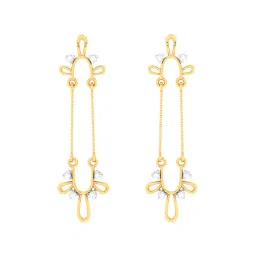 p.c. chandra jewellers P.C Chandra Jeweller 18k Unique Tear Drop Shape Yellow Gold & Diamond Dangler Earrings-picture-10