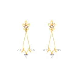 p.c. chandra jewellers P.C Chandra Jeweller 18k Yellow Gold Leafy Design Hanging & Diamond Dangler Earrings-picture-47