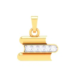 p.c. chandra jewellers P.C Chandra Jewellers 18k Yellow Gold with A Unique Design Of Books Diamond Pendant without Chain-picture-19