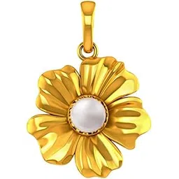 p.c. chandra jewellers P.C Chandra Jewellers 22Kt (916) Yellow Gold Pendant With A Floral Design And A Pearl Centre For Women & Girls - 1.2 Gram-picture-11