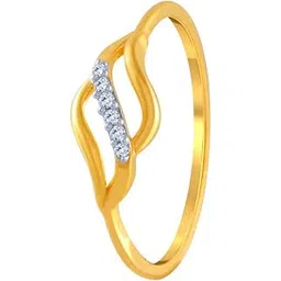 p.c. chandra jewellers Women's Metal Yellow-Gold 14k (585) Yellow Gold and American Diamond Ring - 0.978 Grams-picture-18